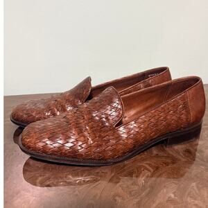 Italian Maserati Woven Leather Loafers Womens size 7.5